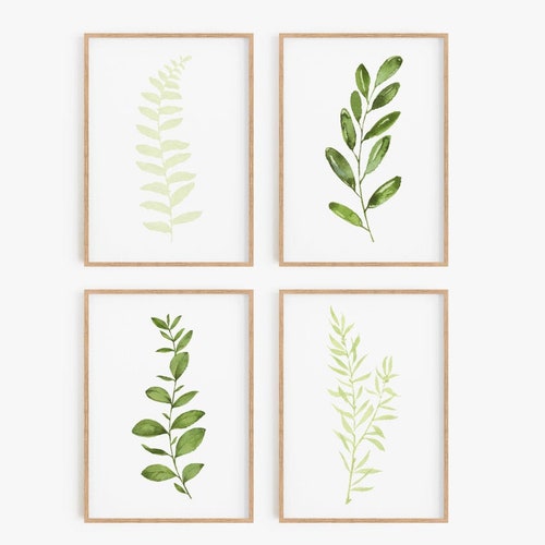 Printable Greenery Wall Art Set Botanical Wall Art Set of Etsy