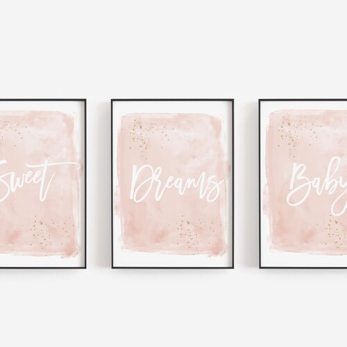 Blush Pink Nursery Decor Printable Nursery Wall Art Blush Etsy