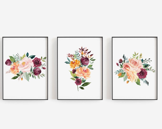Floral Wall Art, Wall Decor, Nursery Wall Art, Nursery Decor, Printable ...
