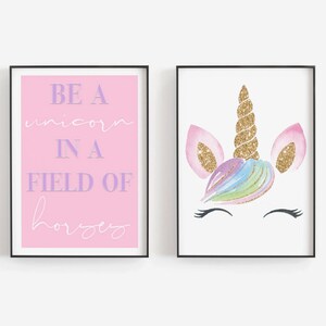 Printable Unicorn Wall Art Unicorn Wall Decor Nursery Wall - Etsy