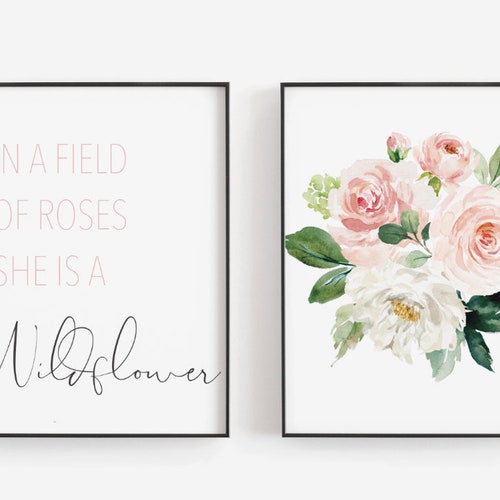 Printable Floral Wall Art Nursery Wall Art Girl Nursery - Etsy