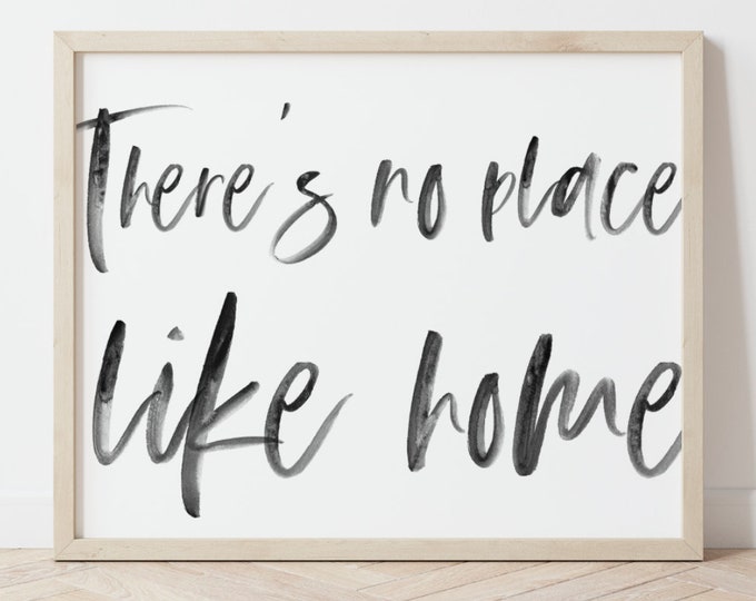 There's No Place Like Home, Modern Home Wall Art, Entryway Wall Art ...