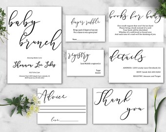 Baby Brunch,Baby Shower Invitation, Calligraphy Font, Invitation Download, Baby Shower Invite,Custom Invitation,Printable Invitation, Modern