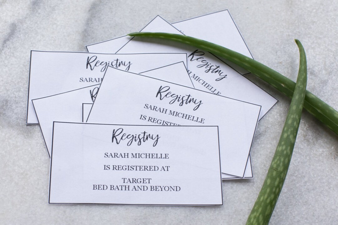 Baby Shower Printable Registry Cards, Wedding Printable Registry Cards ...