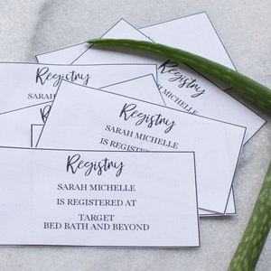 Baby Shower Printable Registry Cards, Wedding Printable Registry Cards ...