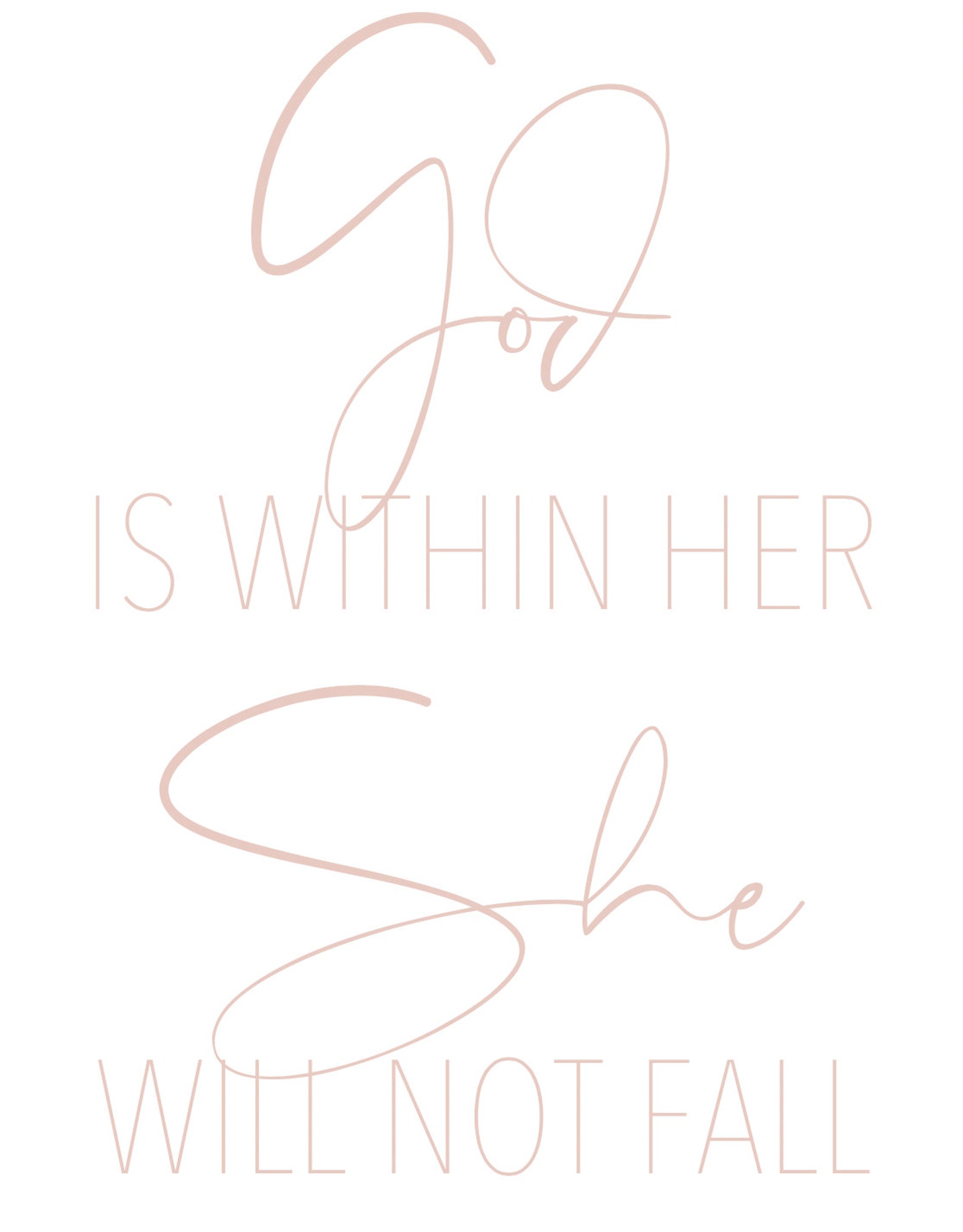 Printable Baby Girl Wall Art God is Within Her She Will Not Etsy