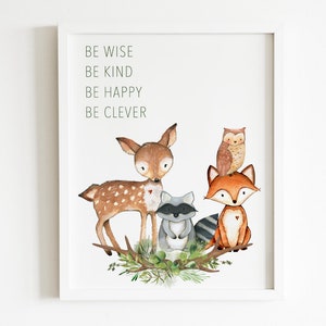Woodland Nursery Decor Boy Printable Woodland Wall Art Baby - Etsy
