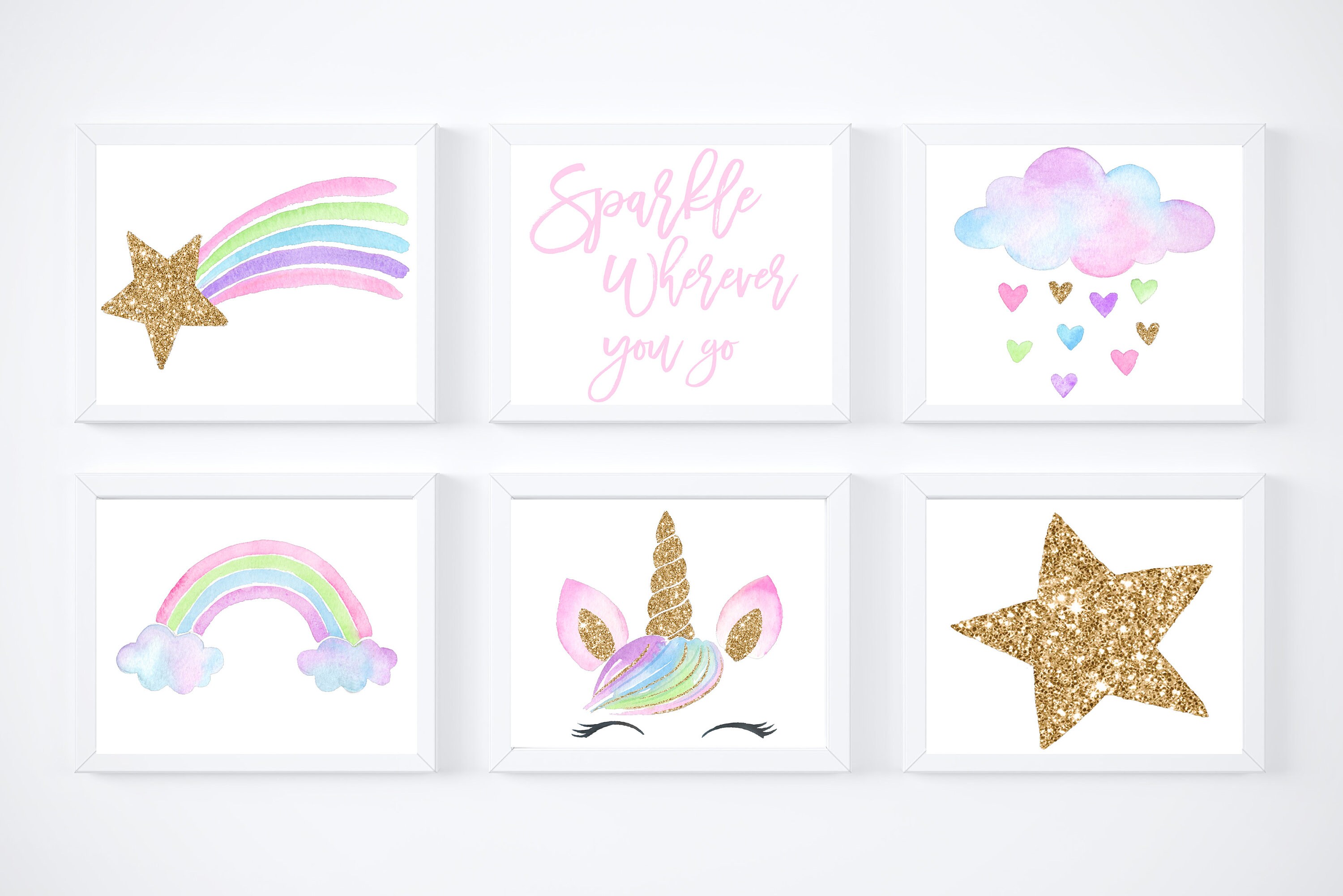 Unicorn Wall Decor, Printable Wall Art, Nursery Wall Art, Printable
