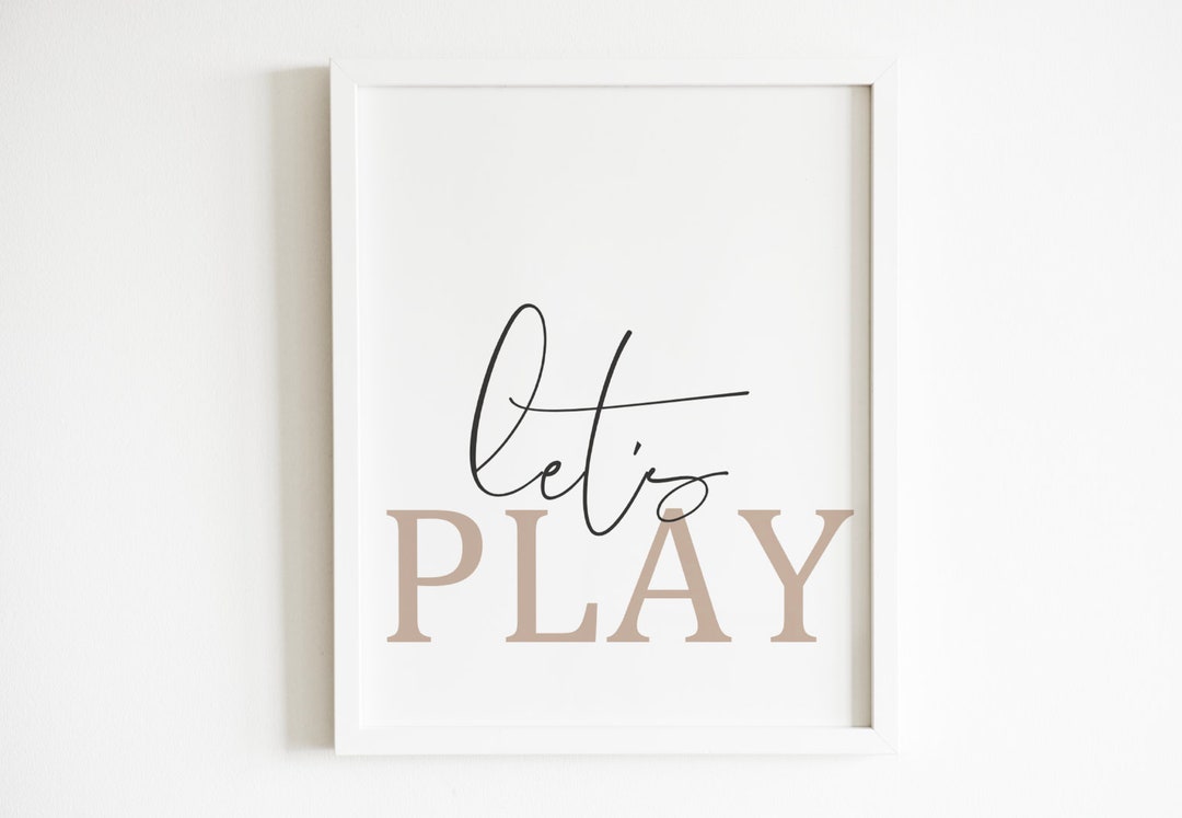 Let's Play Wall Art, Playroom Wall Art, Playroom Decor, Printable Kid's