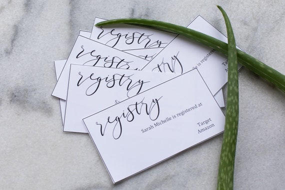 Baby Shower Printable Registry Cards Wedding Printable - Etsy