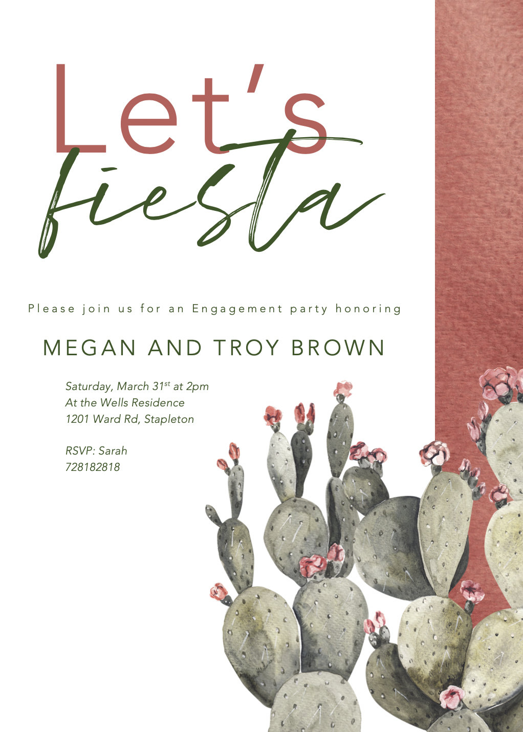 Fiesta Engagement Party Invitation Couples Shower Fiesta Etsy