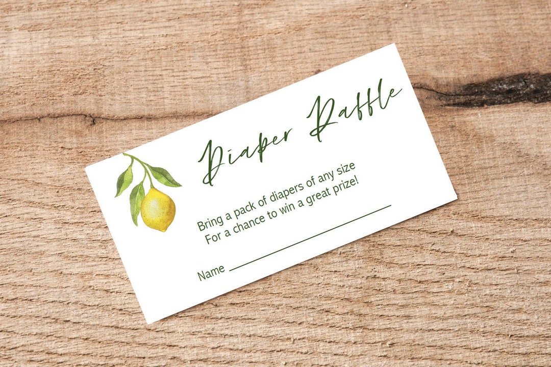Lemon Diaper Raffles Diaper Raffle Request Cards Summer Baby Etsy