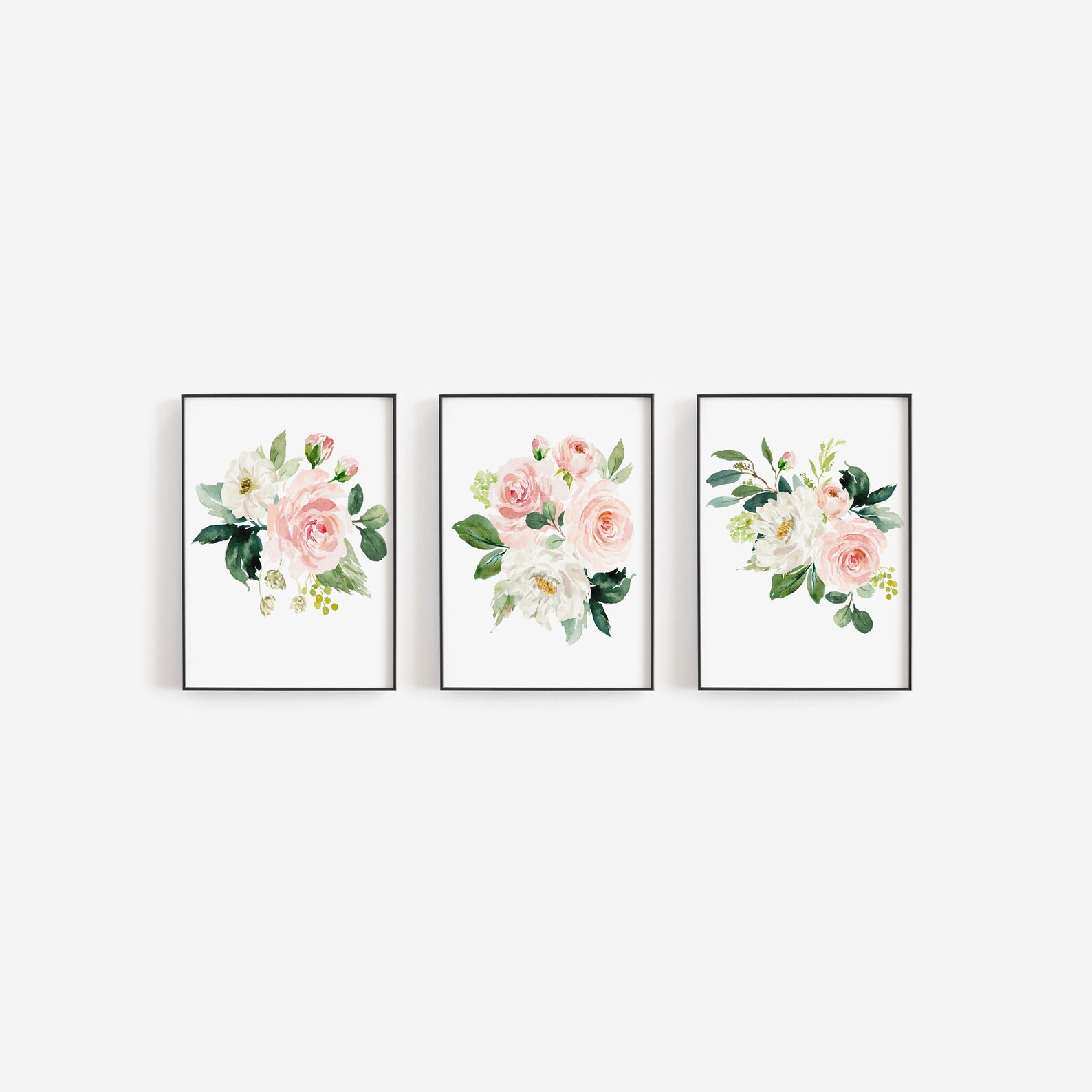 Blush Pink Floral Wall Art Nursery Decor Nursery Printables Etsy