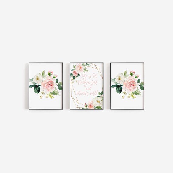 Baby Girl Nursery Wall Decor Pink Gold Blush Baby Girl Nursery Wall Decor Pink Gold, Gold Pink Nursery Wall Decor