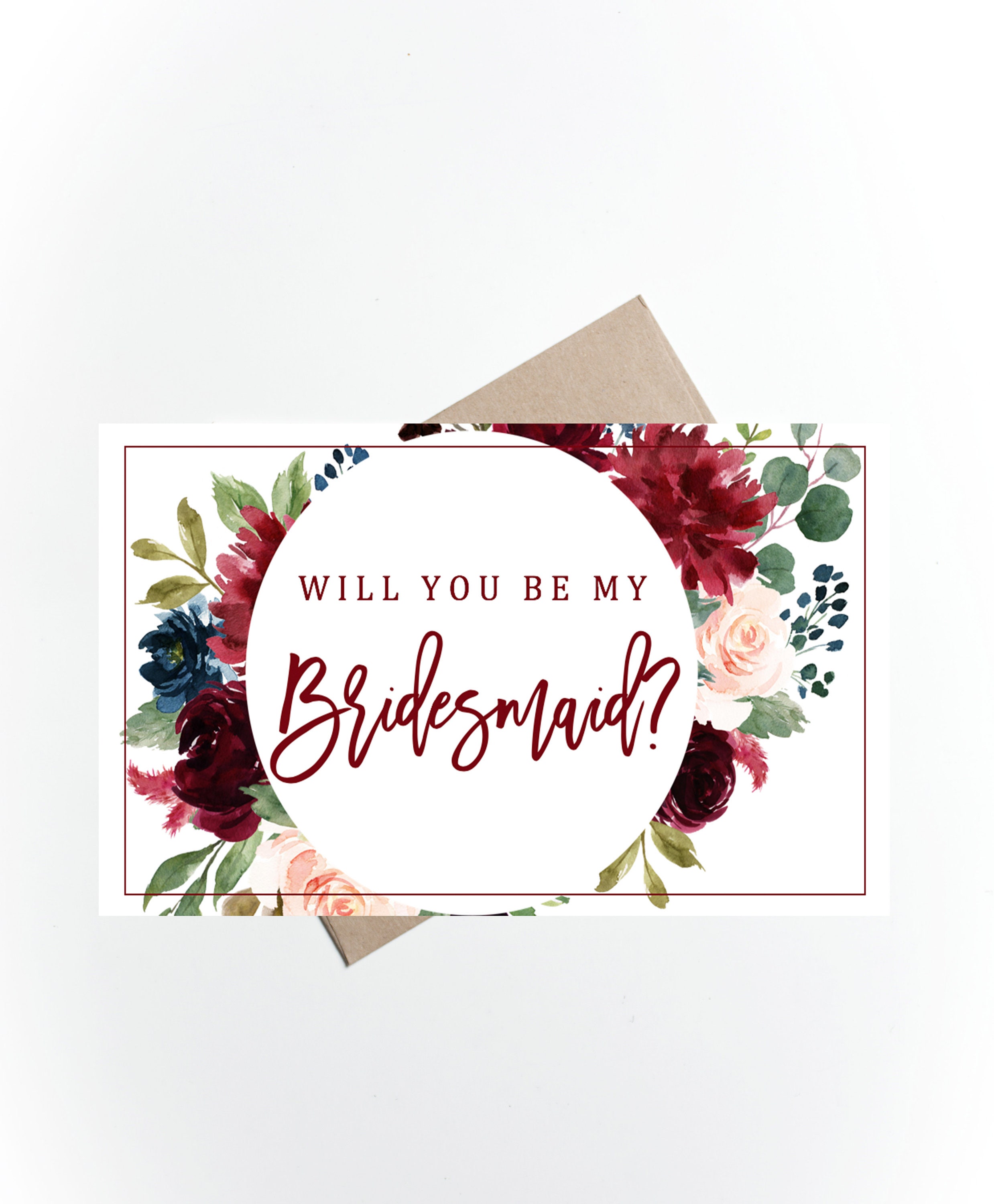 Printable Will You Be My Bridesmaid Card Instant Download  Etsy In Will You Be My Bridesmaid Card Template