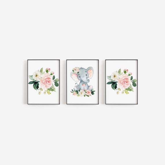 baby girl elephant wall decor