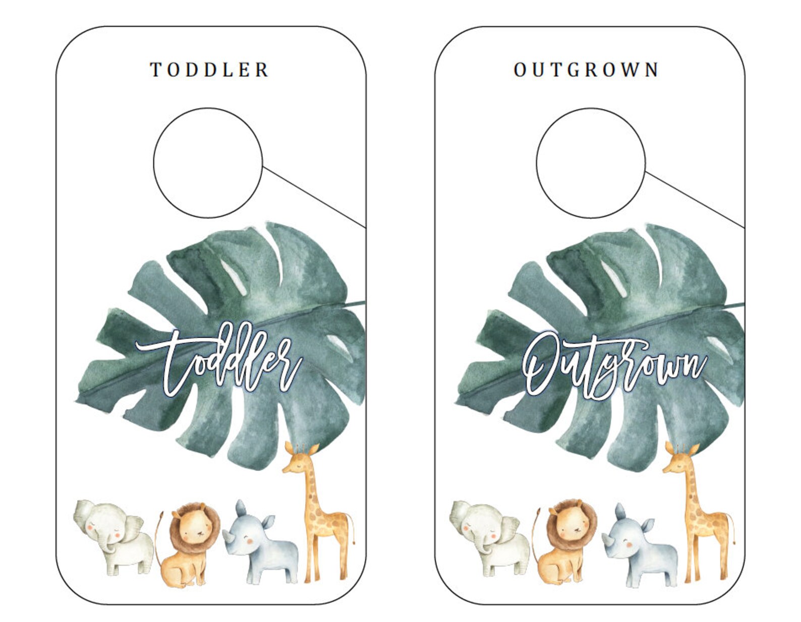 Safari Nursery Closet Dividers Printable Baby Closet Etsy