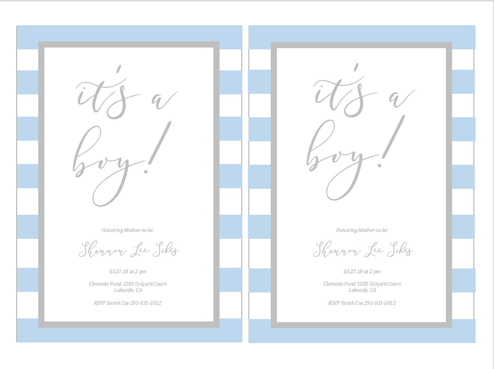 Boy Baby Shower Invitation Printable Baby Shower Invitation | Etsy