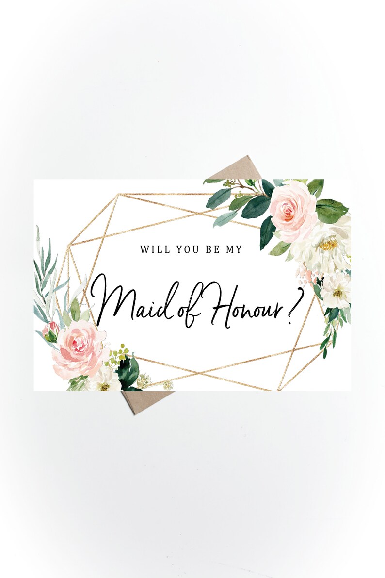 Instant Download Maid of Honor Proposal Card Will You Be My Etsy — free download