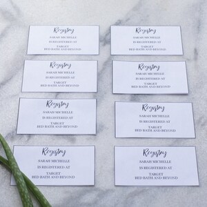 Baby Shower Printable Registry Cards, Wedding Printable Registry Cards ...