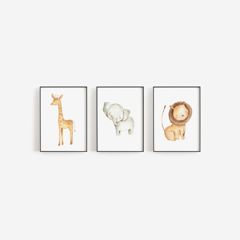 Safari Nursery Decor Nursery Wall Art Safari Wall Art Etsy