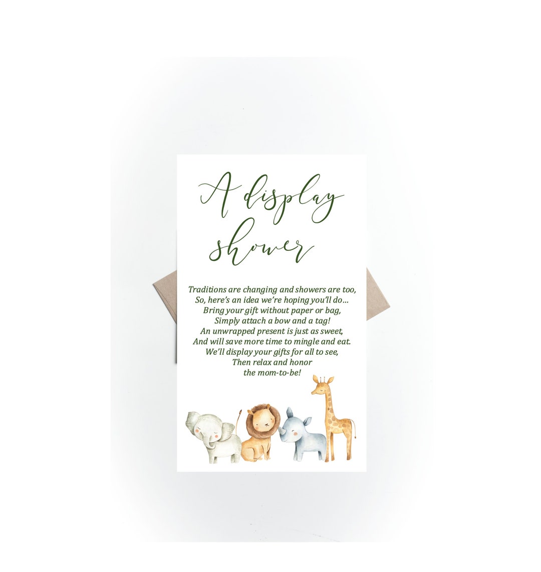 Display Shower Cards, Safari Baby Shower, Safari Theme, Giraffe Baby