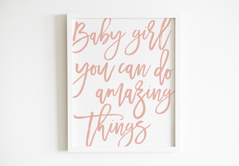Blush Pink Nursery Wall Art Quotes Girl Nursery Decor Girls Etsy