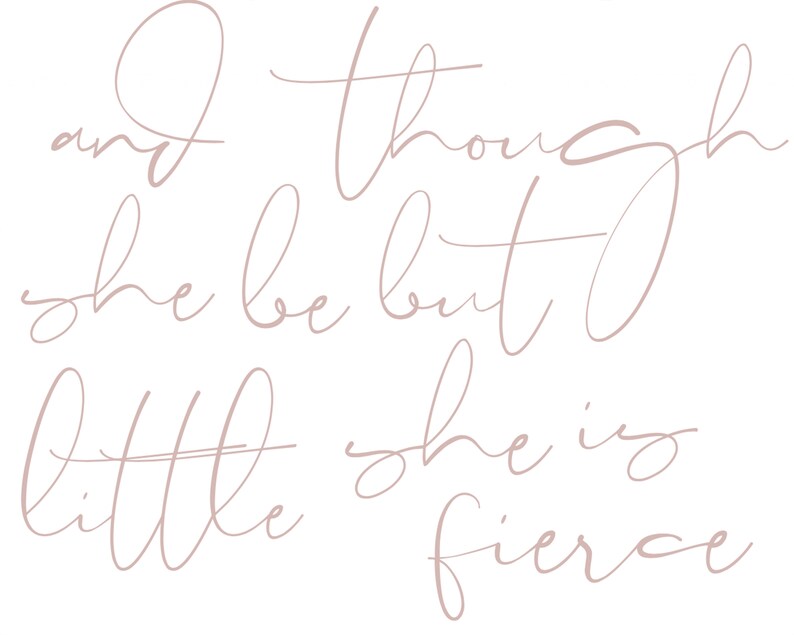 Blush Pink Nursery Wall Art Girl and Though She Be but Little Etsy