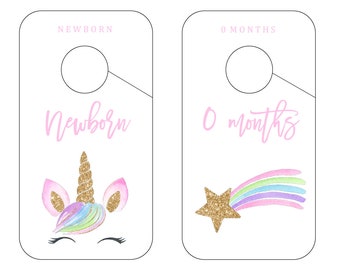 Baby Closet Divider, Closet Dividers, Printable Dividers, Baby Clothes Divider, Unicorn Home Decor, Unicorn Nursery, Unicorn Art, Pink,