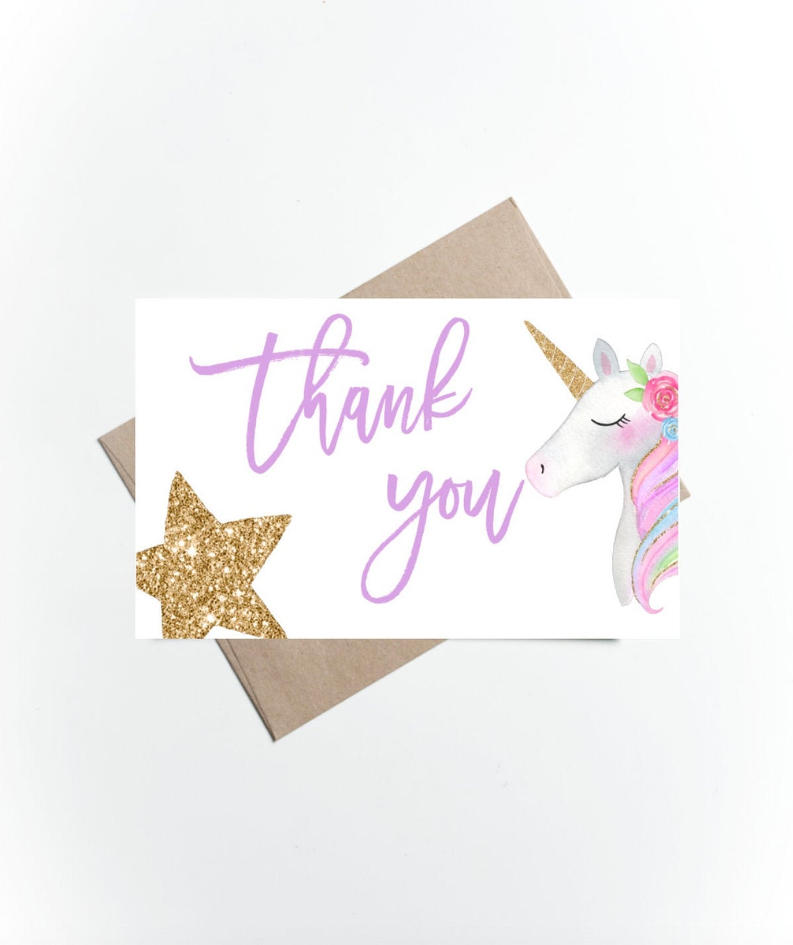 unicorn thank you cards printable thank you cards unicorn