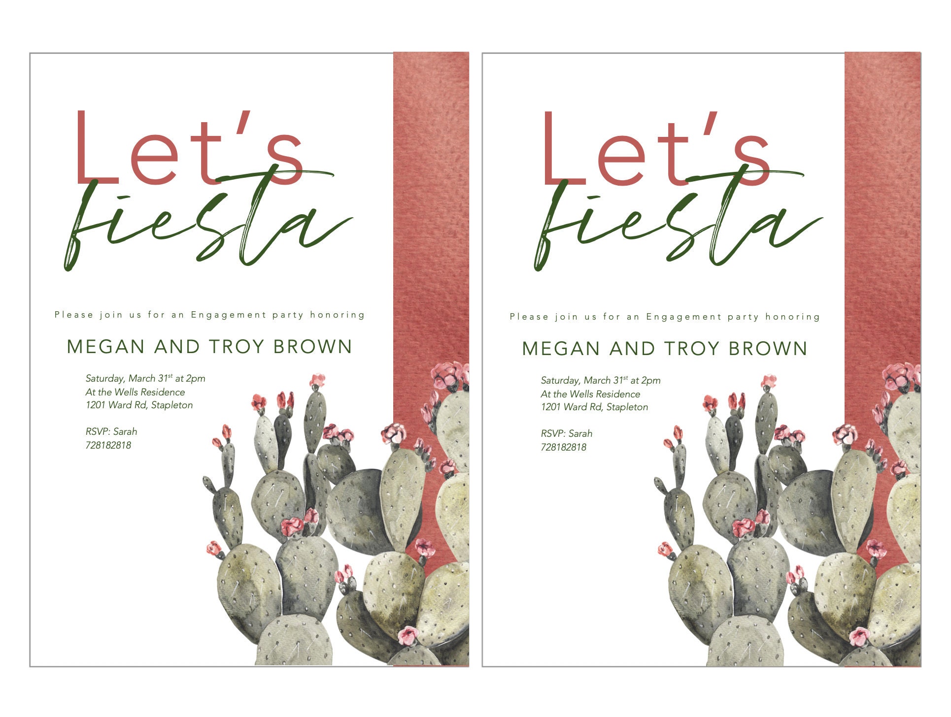 Fiesta Engagement Party Invitation Couples Shower Fiesta Etsy