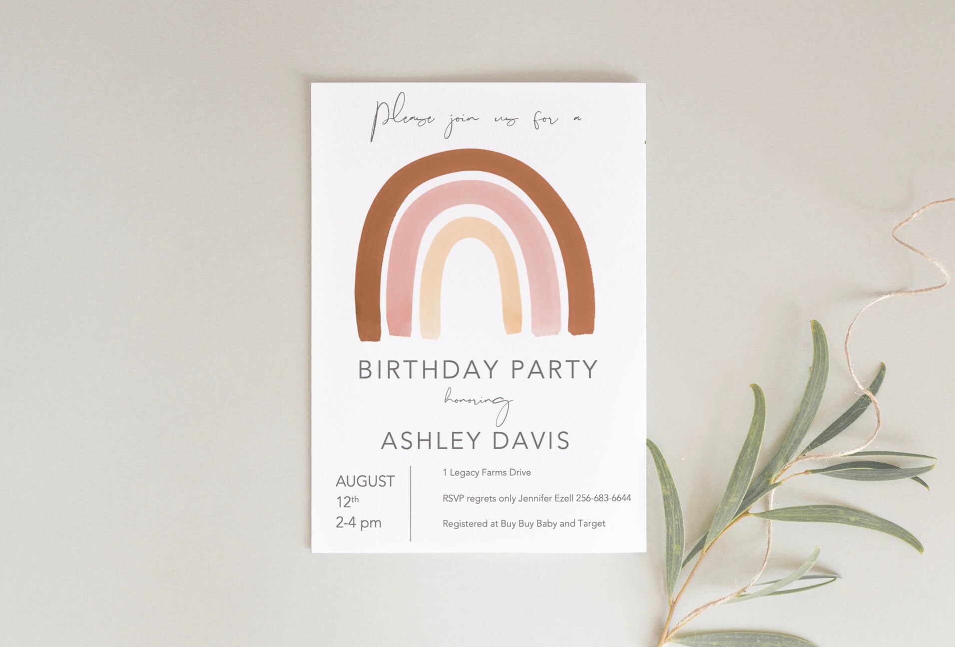 Rainbow Birthday Party Invitation Rainbow Baby Party - Etsy UK