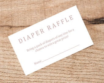 Printable Diaper Raffle, Diaper Raffle Ticket, Girl Baby Shower,Diaper Raffle Cards, Baby Shower Girl, Blush Pink, Printable, Baby Girl, DIY