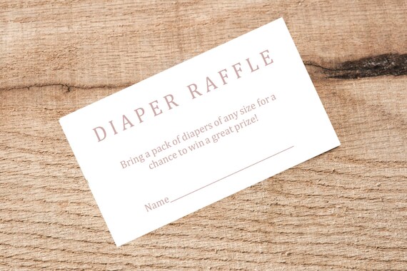Printable Diaper Raffle Diaper Raffle Ticket Girl Baby | Etsy