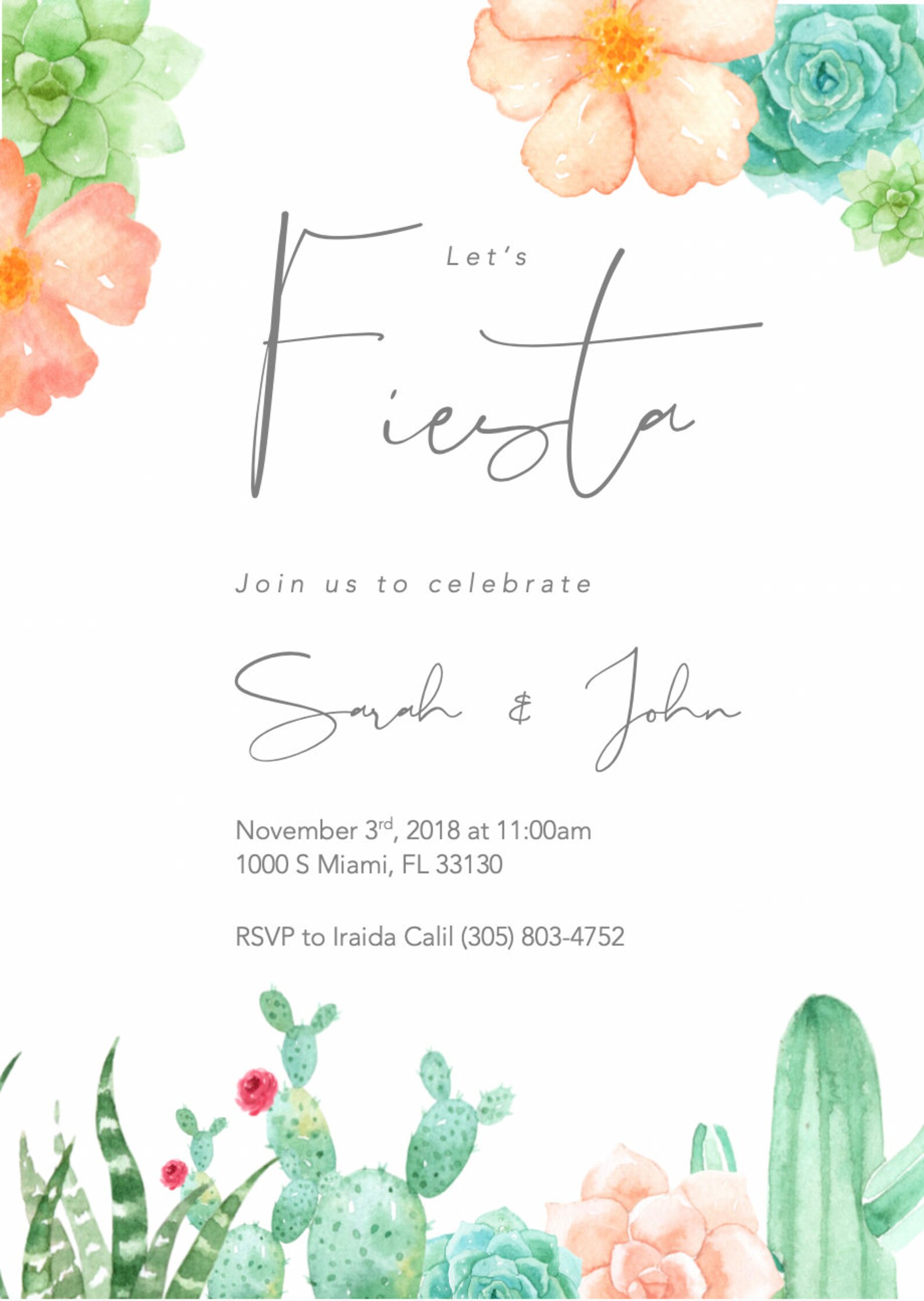 Fiesta Engagement Party Invitation Fiesta Wedding Shower Etsy