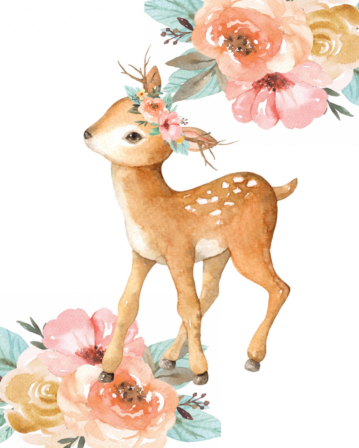 Woodland Nursery Decor Girl Printable Woodland Animal Wall - Etsy