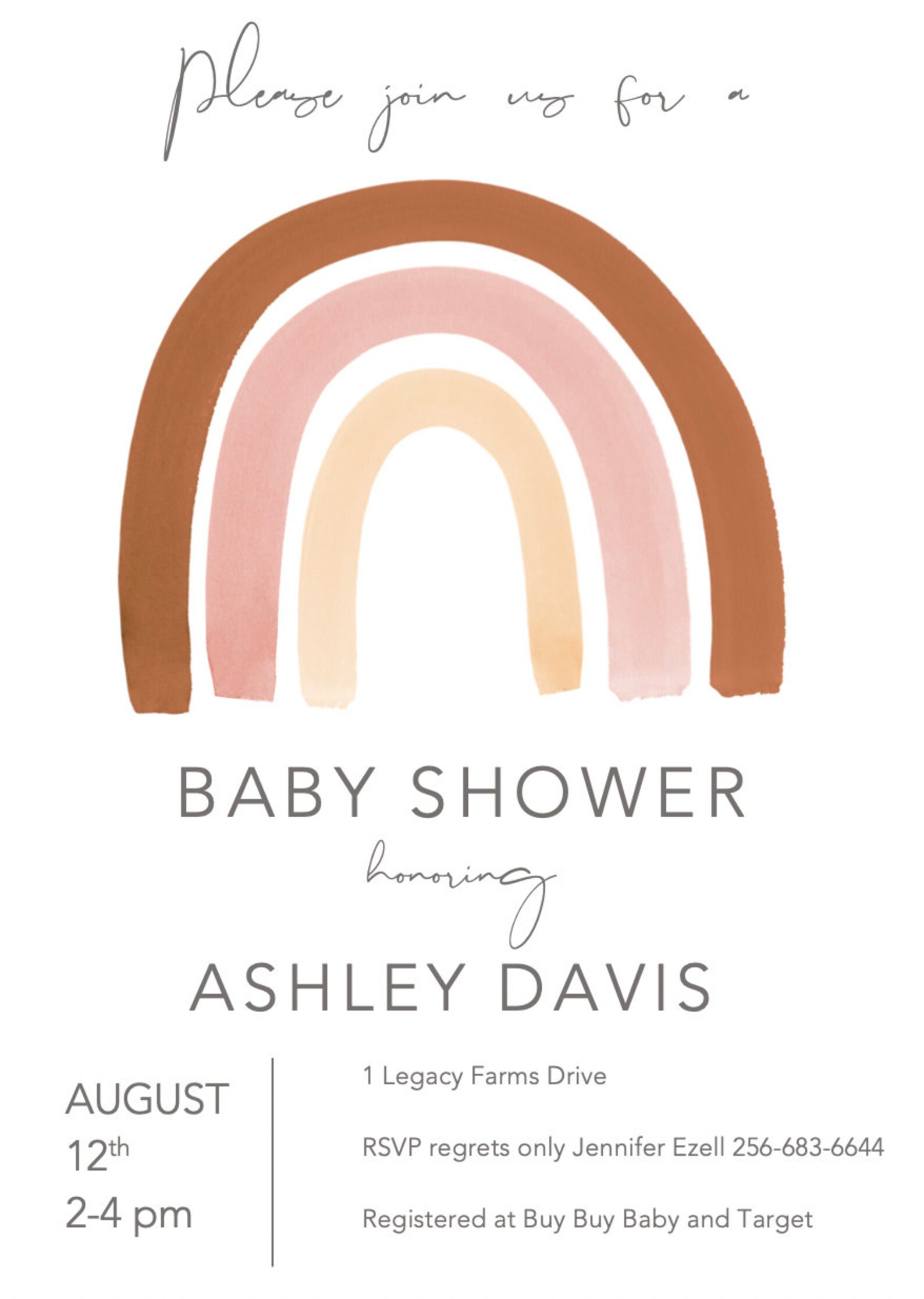 Rainbow Baby Shower Invitation Template Printable Baby Shower - Etsy
