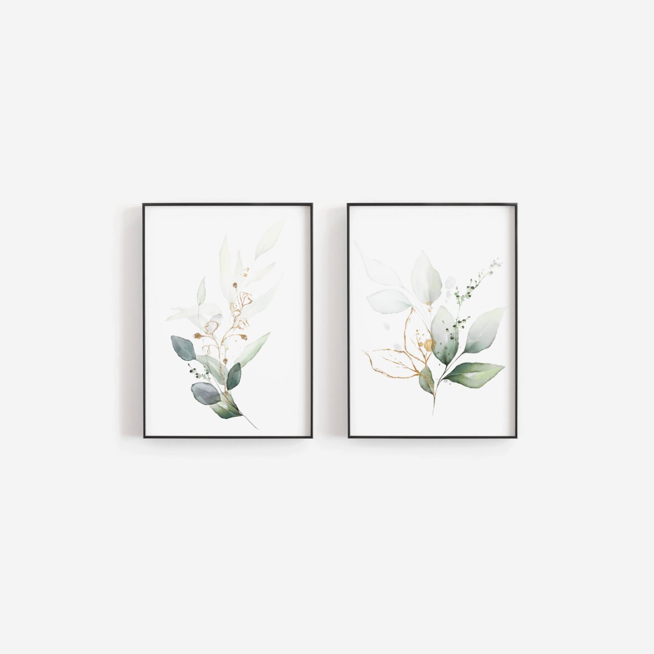 Printable Greenery Wall Art Set of Botanical Prints Greenery Etsy