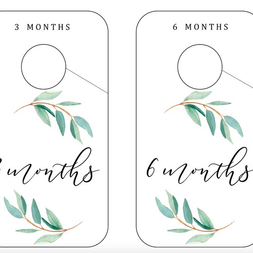 Printable Nursery Closet Dividers Greenery Baby Clothes - Etsy