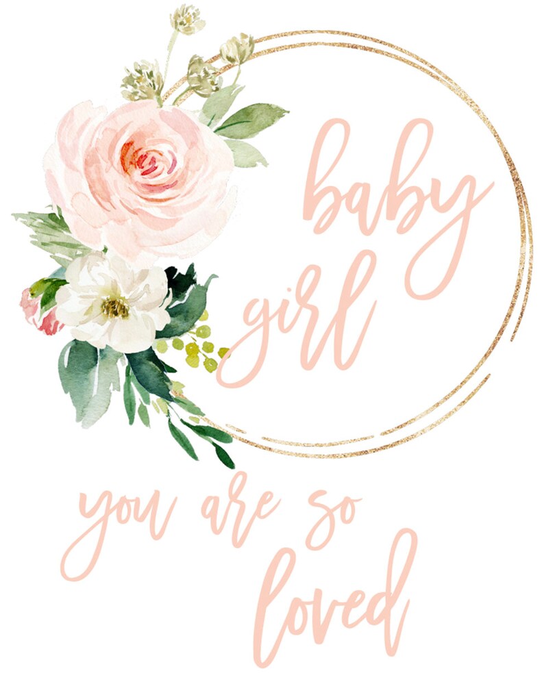 You Are so Loved Floral Wall Art Nursery Decor Pink Gold Etsy