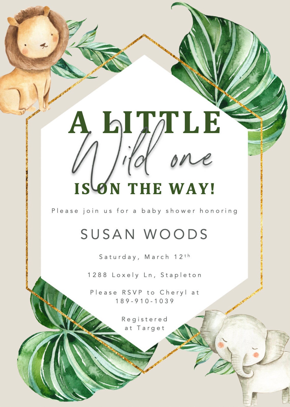 Baby Shower Invitation Template Safari Baby Shower Invite A Etsy New
