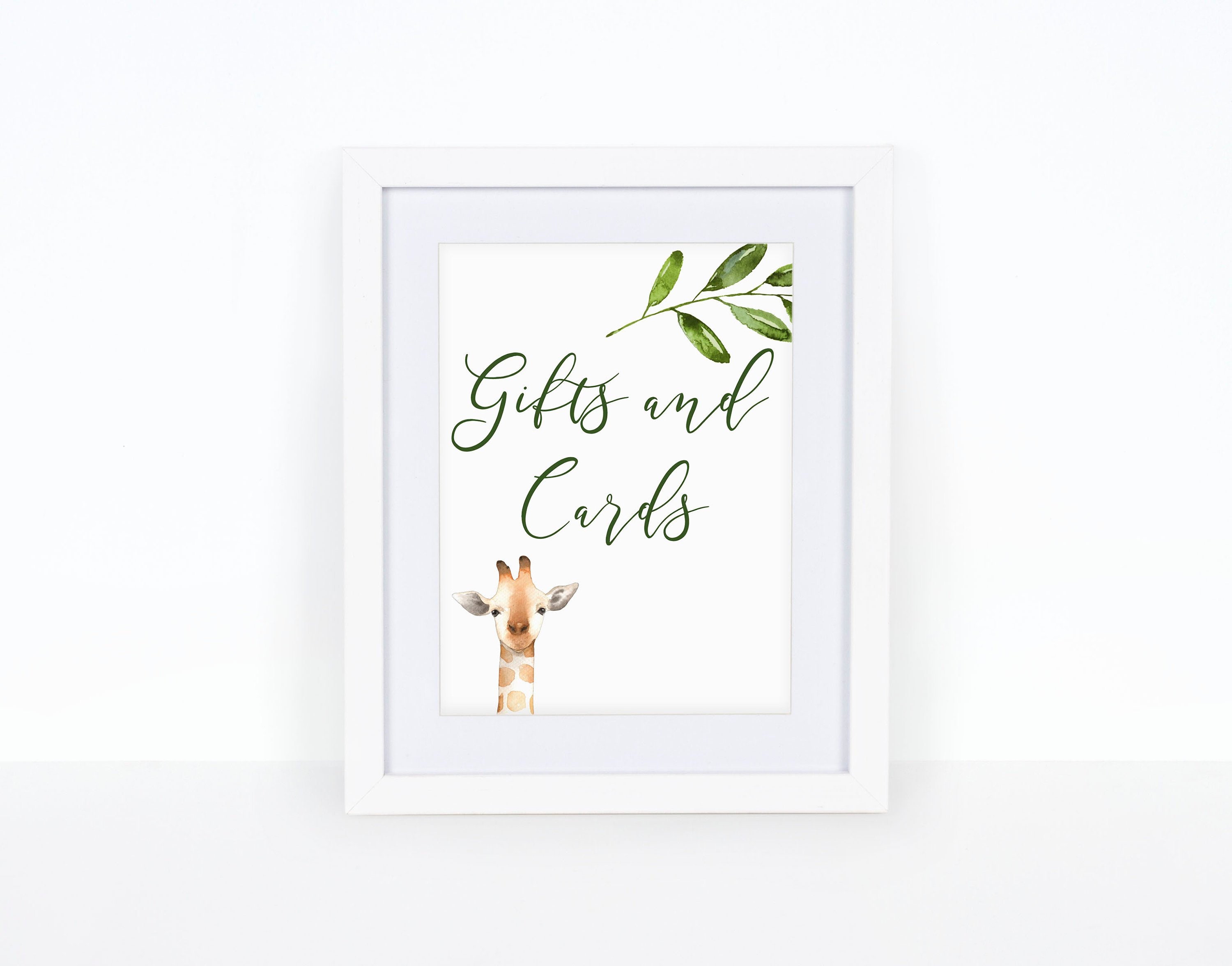 Gift Table Sign Giraffe Baby Shower Safari Animals Cards and Gifts Sign Card Box Sign Safari Safari Baby Shower Jungle Baby