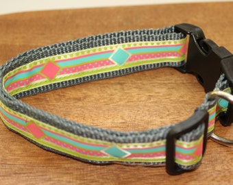 Retro Geometric Shapes Dog Collar or Leash