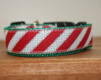 Collier pour chien pailleté en canne de bonbon en édition limitée