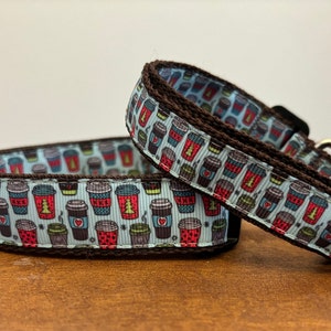 Coffee Lovers Dog Collar, Leash, or Matched Set....also available for WHOLESALE