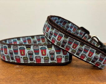 Collier, laisse ou ensemble assorti pour chien Coffee Lovers... également disponible en GROS