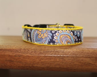 Collier, laisse ou ensemble assorti pour chien Joli motif cachemire bleu... également disponible en GROS