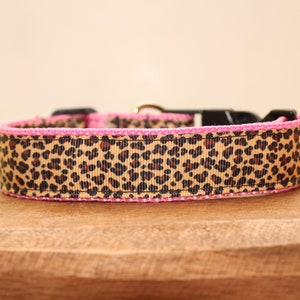 Leopard on Pink Dog Collar, Leash, or Matched Set....also available for WHOLESALE image 2