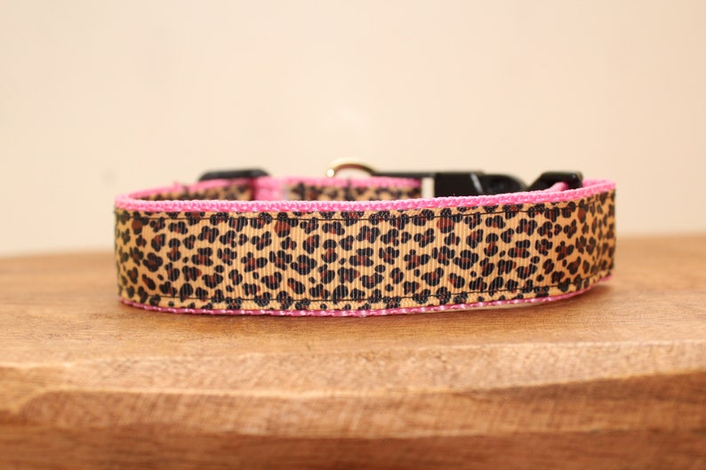 Leopard on Pink Dog Collar, Leash, or Matched Set....also available for WHOLESALE image 2