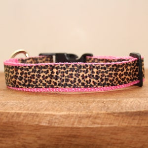 Leopard on Pink Dog Collar, Leash, or Matched Set....also available for WHOLESALE image 3